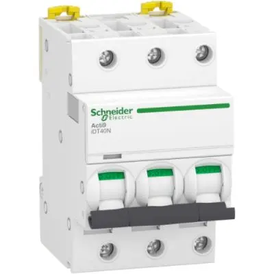 Produktfoto 1 von Schneider Electric Acti9 iDT40N Miniaturüberlastschalter Typ D, Pol 3-polig 32 A 400 V ac, Abschaltvermögen 6000 A Acti9