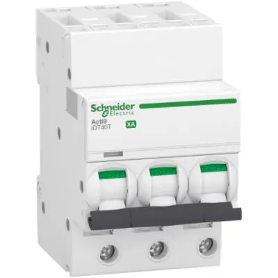 Schneider Electric Acti9 iDT40T XA Miniaturüberlastschalter Typ C, Pol 3-polig 10 A 400 V ac, Abschaltvermögen 4500 A