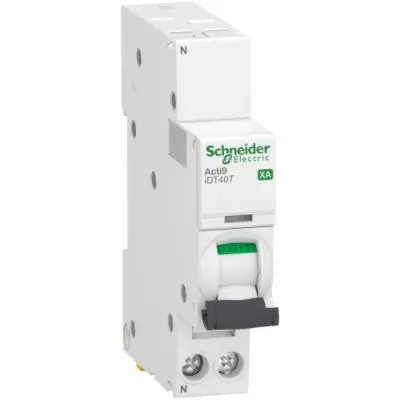 Produktfoto 1 von Schneider Electric Acti9 iDT40T XA Leitungsschutzschalter Typ C, Pol 1 25A 400V Acti 9 DIN-Schienen-Montage
