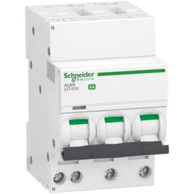 Produktfoto 1 von Schneider Electric Acti9 iDT40N XA Miniaturüberlastschalter Typ C, Pol 3-polig 16 A 400 V ac, Abschaltvermögen 6000 A