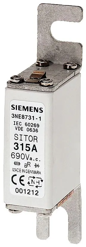 Siemens Sicherung mit Messerkontakten NH000, 690V / 100A, aR