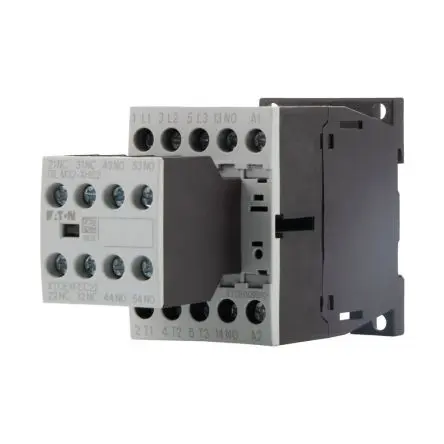 Produktfoto 1 von Eaton Schütz 400V-Spule, 3-polig, 690V / 9 A 4 kW 3 Schließer/2 Öffner Motorsteuerung, Umkehrend 5-Hilfskontakte