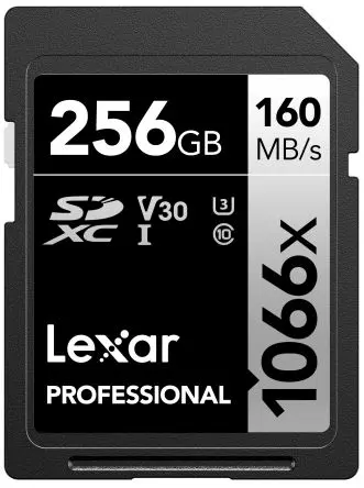 Produktfoto 1 von Lexar 256 GB Silver SDXC SD-Karte Klasse 10 Industriequalität, TLC