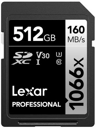 Produktfoto 1 von Lexar 512 GB Silver SDXC SD-Karte Klasse 10 Industriequalität, TLC