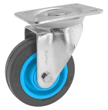 Produktfoto 1 von Guitel Hervieu Drehbar Rolle, Rad ø 100 mm, 200 kg, Ges H. 132 mm, Rad B. 31 mm, Elastisch