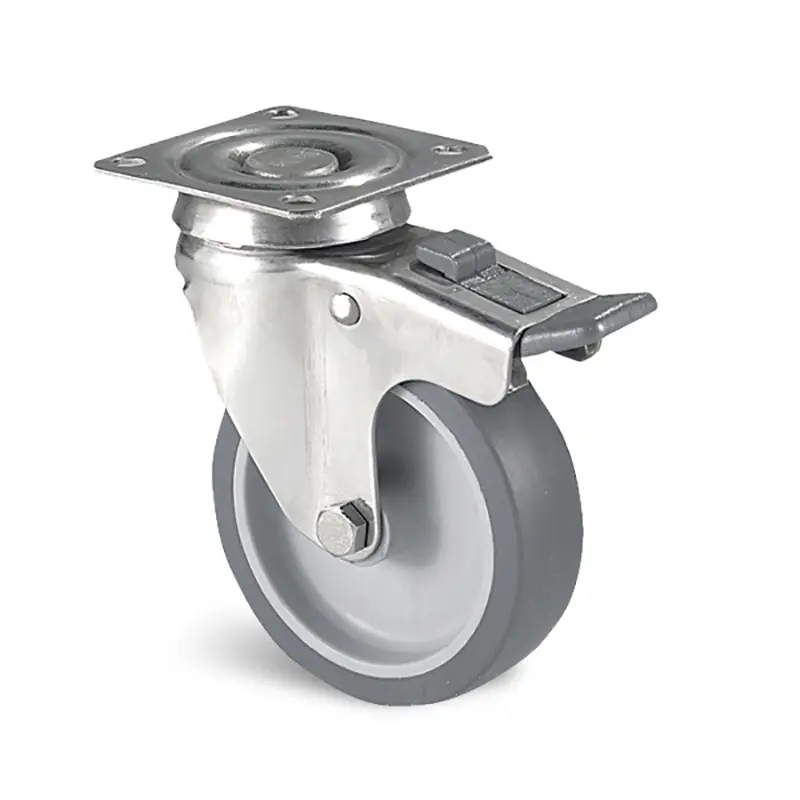 Produktfoto 1 von Guitel Hervieu Gebremst, schwenkbar Lenkrolle, Rad ø 75mm, 60kg, Ges H. 106mm, Rad B. 24mm, 60 x 60mm, Platte,
