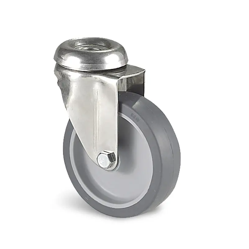 Produktfoto 1 von Guitel Hervieu Drehlager Lenkrolle, Rad ø 75mm, 60kg, Ges H. 99mm, Rad B. 24mm, Einfachbolzen, Gummi-Material