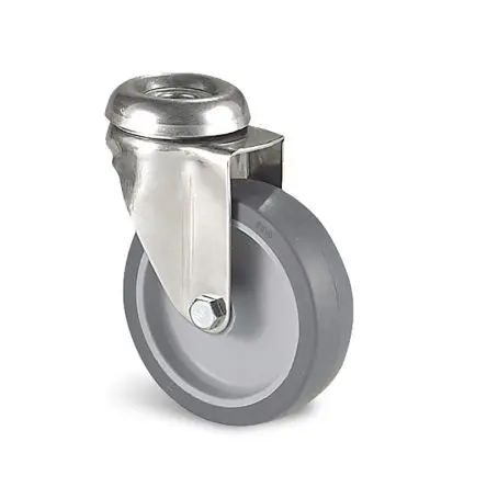 Produktfoto 1 von Guitel Hervieu Drehbar Rolle, Rad ø 75 mm, 60 kg, Ges H. 99 mm, Rad B. 24 mm, Gummi