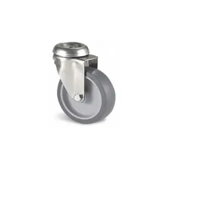 Produktfoto 1 von Guitel Hervieu Drehbar Rolle, Rad ø 125 mm, 80 kg, Ges H. 156 mm, Rad B. 27 mm, Gummi
