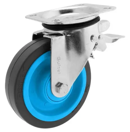 Produktfoto 1 von Guitel Hervieu Gebremst, schwenkbar Rolle, Rad ø 160 mm, 350 kg, Ges H. 196 mm, Rad B. 41 mm, Elastisch