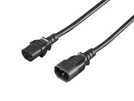 Produktfoto 1 von Rittal Netzkabel, A IEC C14, B IEC C13, 1.8 m Schwarz Polyvinylchlorid, 230V