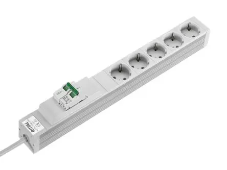 Produktfoto 1 von Rittal DK Typ F Steckdosenleiste Überspannungsschutz, 5-fach 16A CEE 7/3, 2m Kabel, 250V