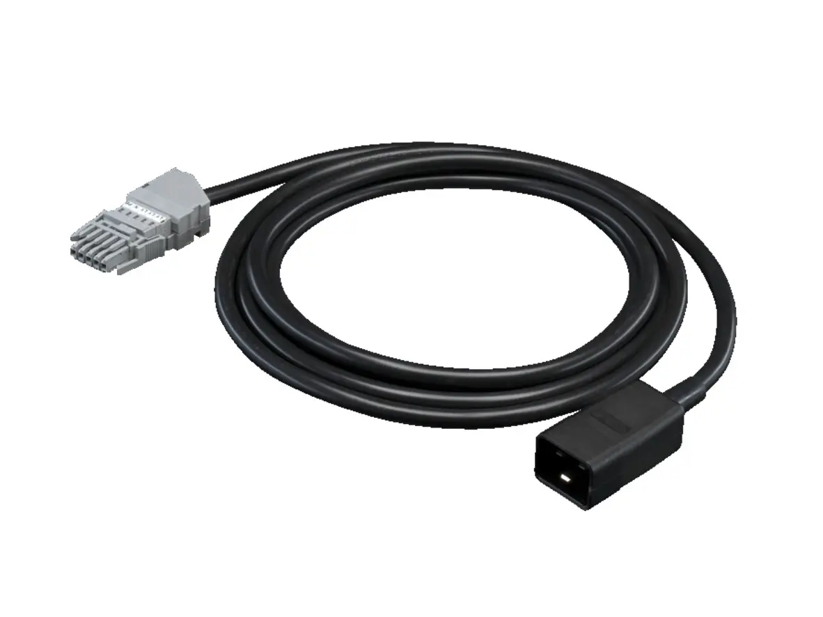 Produktfoto 1 von Rittal Netzkabel, A C20, 3 m Schwarz, 230 V