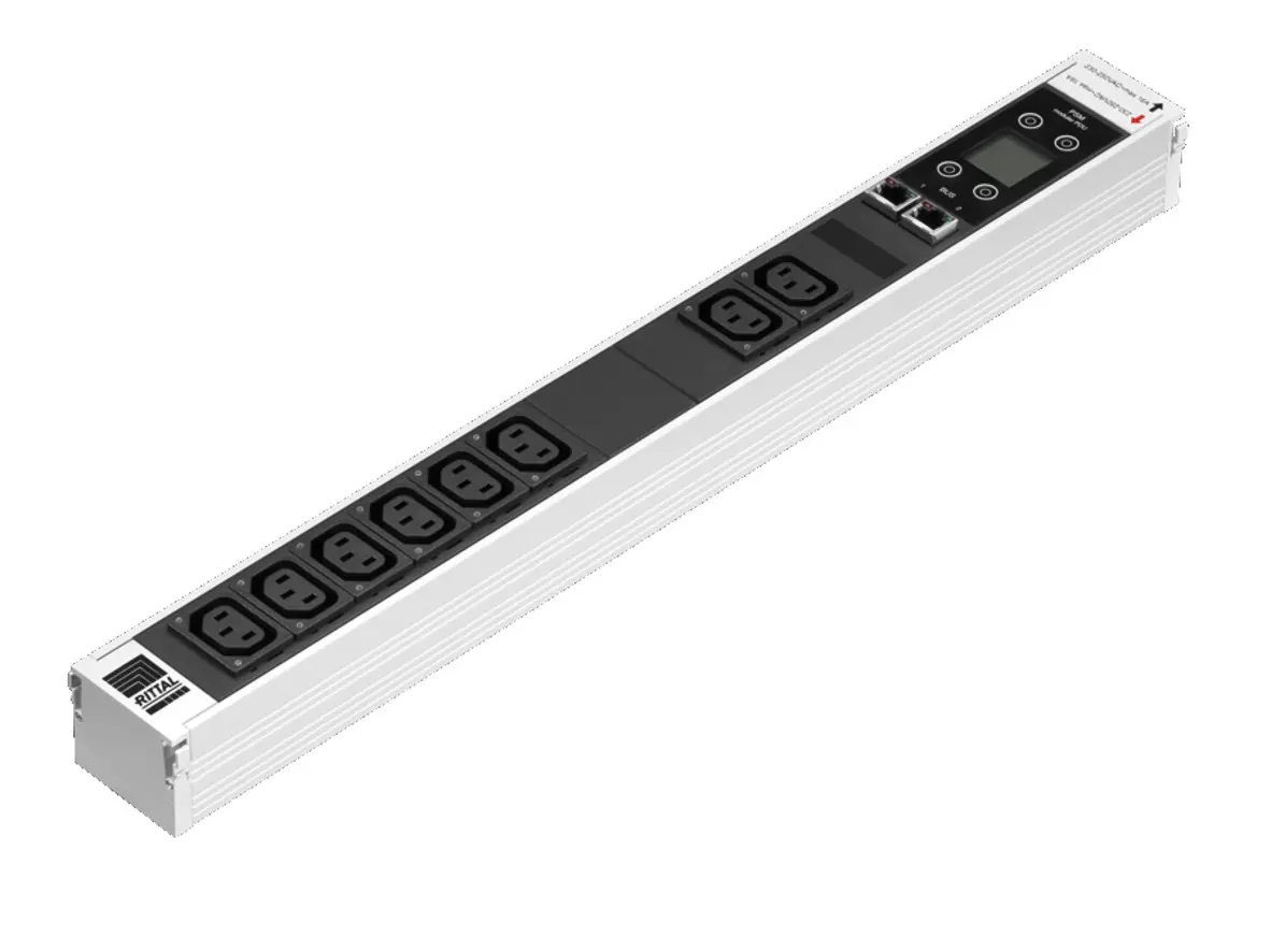 Produktfoto 1 von Rittal PSM IEC C13 Steckdoseneinheit Überspannungsschutz, 8-fach 16A, 1m Kabel, 230 V