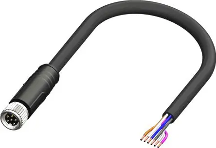 RS PRO CBF08, 6-polig Sensor-Betätigungselementkabel, Gerade Buchse / Freies Ende Nicht abgeschlossen, Länge 2 m