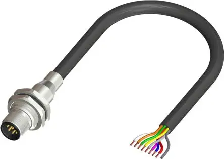 Produktfoto 1 von RS PRO CPM12, 8-polig Sensor-Betätigungselementkabel, Gerade Stecker / Nicht abgeschlossen, Länge 2 m