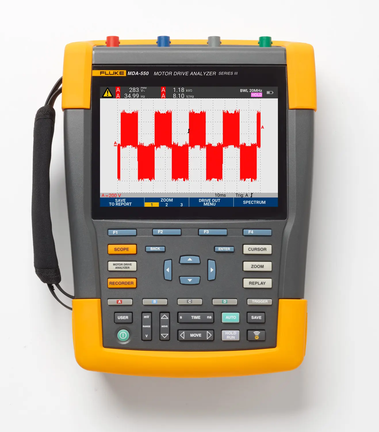 Produktfoto 1 von Fluke ScopeMeter III Speicher Handheld Oszilloskop 4-Kanal Analog 550MHz, ISO-kalibriert