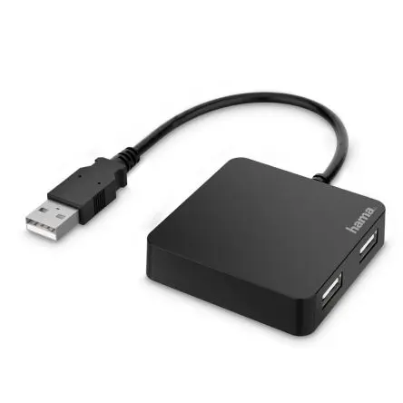 Produktfoto 1 von Hama, USB 2.0 USB-Hub, 4 USB Ports, USB, USB T: 56 mm H: 13 mm B: 56mm
