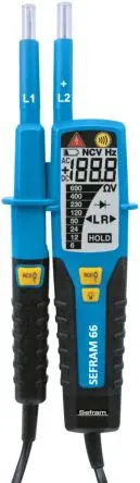 Produktfoto 1 von Sefram SEFRAM66 LCD Spannungsprüfer mit Durchgangsprüfung, CAT III 1000V