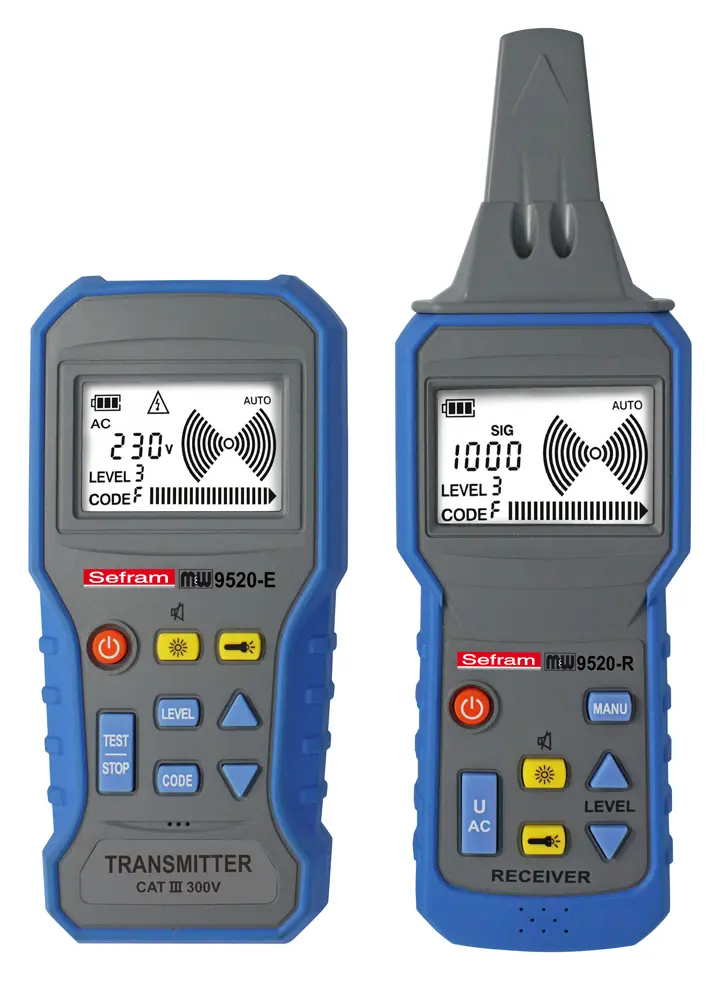 Produktfoto 1 von Sefram MW9520, Kabelfinder Kabelfinder mit LCD-Anzeige, Erfassungstiefe 2m, bis 300 V Batterie