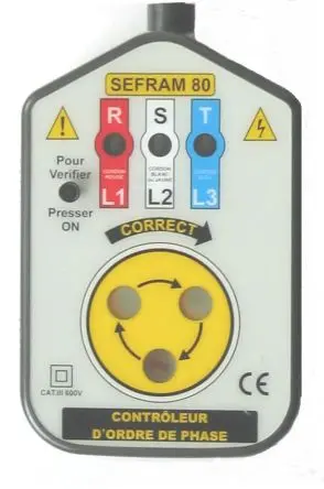 Produktfoto 1 von Sefram, LED Drehfeldrichtungsanzeiger, 600V ac mit Krokodilklemme