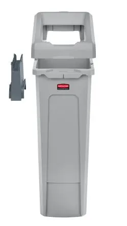 Produktfoto 1 von Rubbermaid Commercial Products Rubbermaid Kunststoff Mülleimer 87L Grau mit Scharnier T 387.3 mm H. 870 mm B. 300.5mm