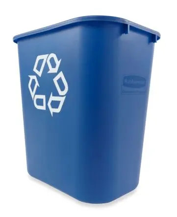 Produktfoto 1 von Rubbermaid Commercial Products Rubbermaid Polyethylen Mülleimer 39L Blau T 38.7 cm H. 50.5 cm B. 27.9cm Schließer (NO)