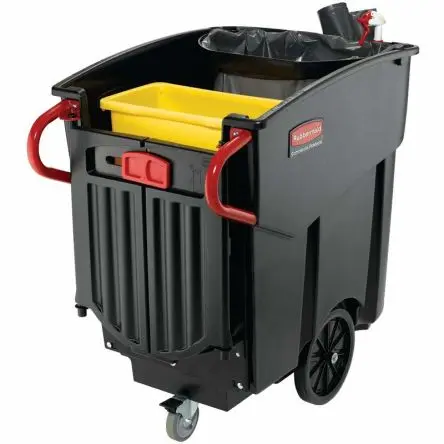 Produktfoto 1 von Rubbermaid Commercial Products Rubbermaid Mülleimer 450L Schwarz mit Scharnier T 698.5 mm H. 107.95 mm B. 698.5mm