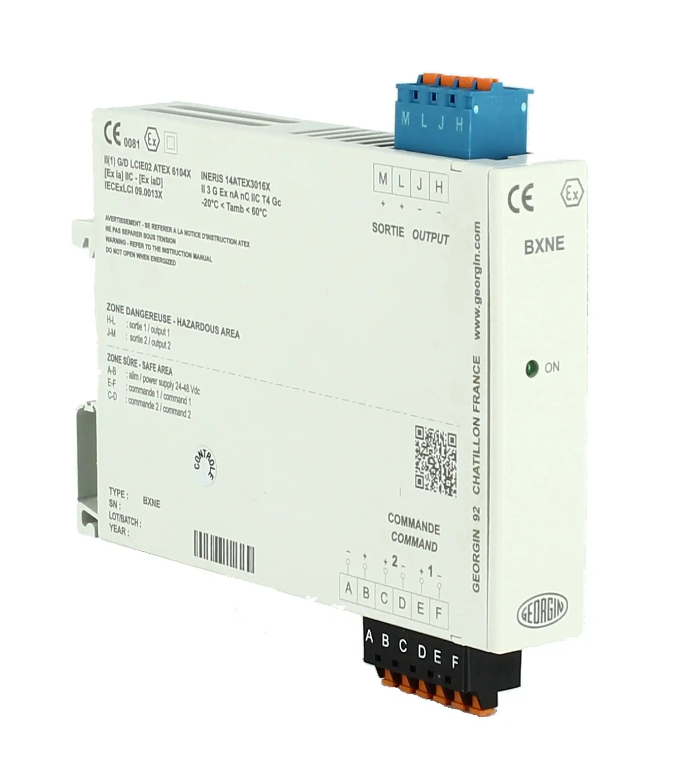 Produktfoto 1 von GEORGIN Eigensicheres Netzteil 2-kanalig 110 / 230 V ac ±10% (48 to 62 Hz) 21.6 to 53 V dc DE, CEI