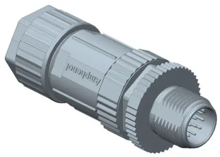 Produktfoto 1 von Amphenol Industrial SL8001 15.3 mm M12 Rundsteckverbinder Buchse 8-polig Buchse 2A Kabel, Kabel IP68