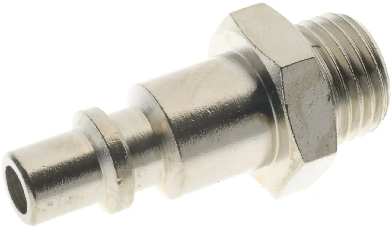 Produktfoto 1 von RS PRO Pneumatik Rohrverbinder, gerade Messing vernickelt Stecker, BSP, Pneumatik-Stecker, gerade