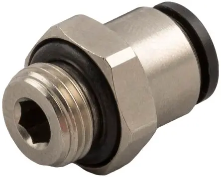 Produktfoto 1 von RS PRO Pneumatik Rohrverbinder, gerade, Messing vernickelt M7 Stecker, BSP, Pneumatik-Stecker, gerade, 6mm