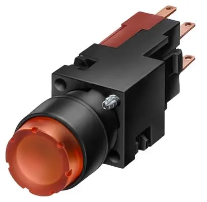 Produktfoto 1 von Siemens 3SB2 Druckschalter Schwarz Tastend Ø 16 mm, SPST / 10A