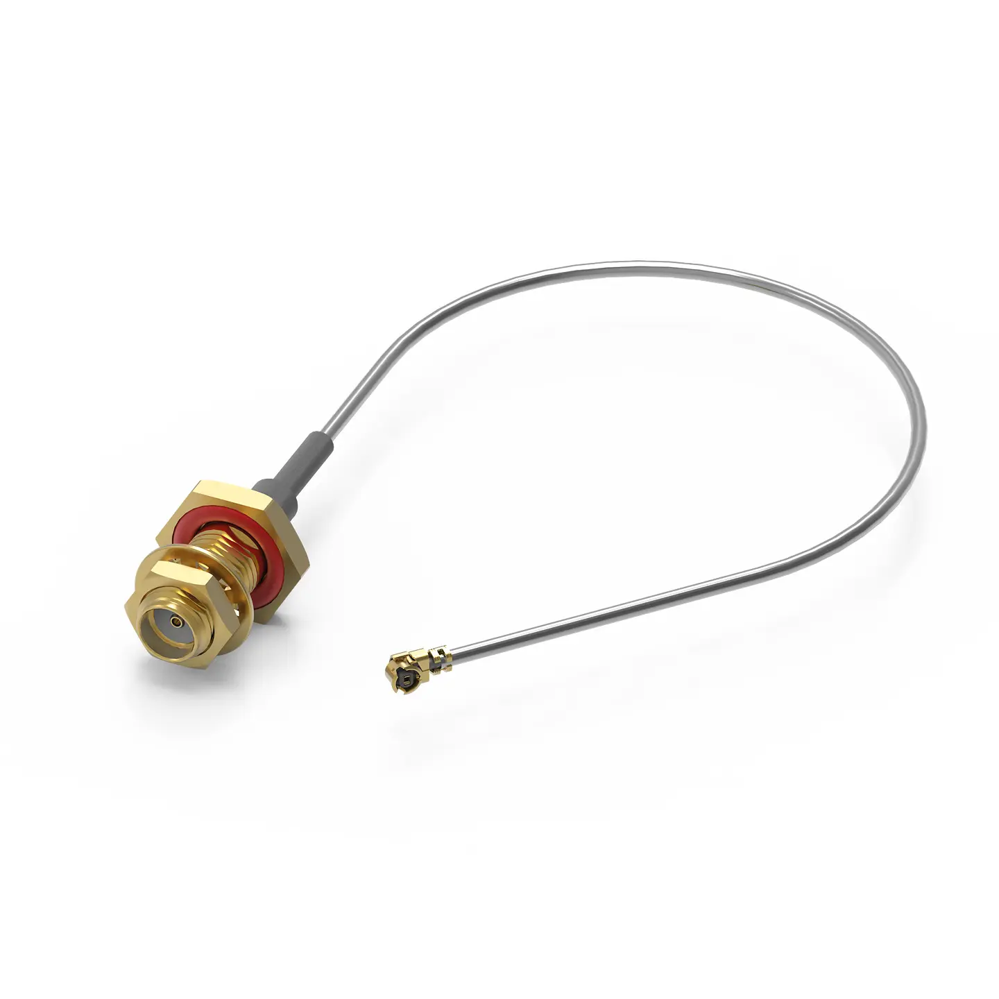 Produktfoto 1 von Wurth Elektronik SMA UMRF Koaxialkabel, Abgeschlossen, 50 Ω, 100 mm, Aussen ø 1.32 mm Außen-ø , Grau