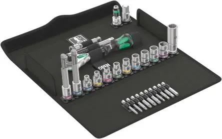 Produktfoto 1 von Wera Ratschen-Bitsatz 3/8 in Rund, 27 Stück Chrom Vanadium Stahl