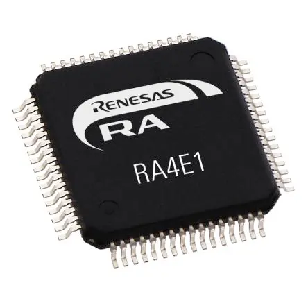 Produktfoto 1 von Renesas Electronics Mikrocontroller RA4E1 ARM Cortex M33 32 bit Flash Oberfläche 512kB LQFP 64-Pin 100 MHz 8 kB RAM