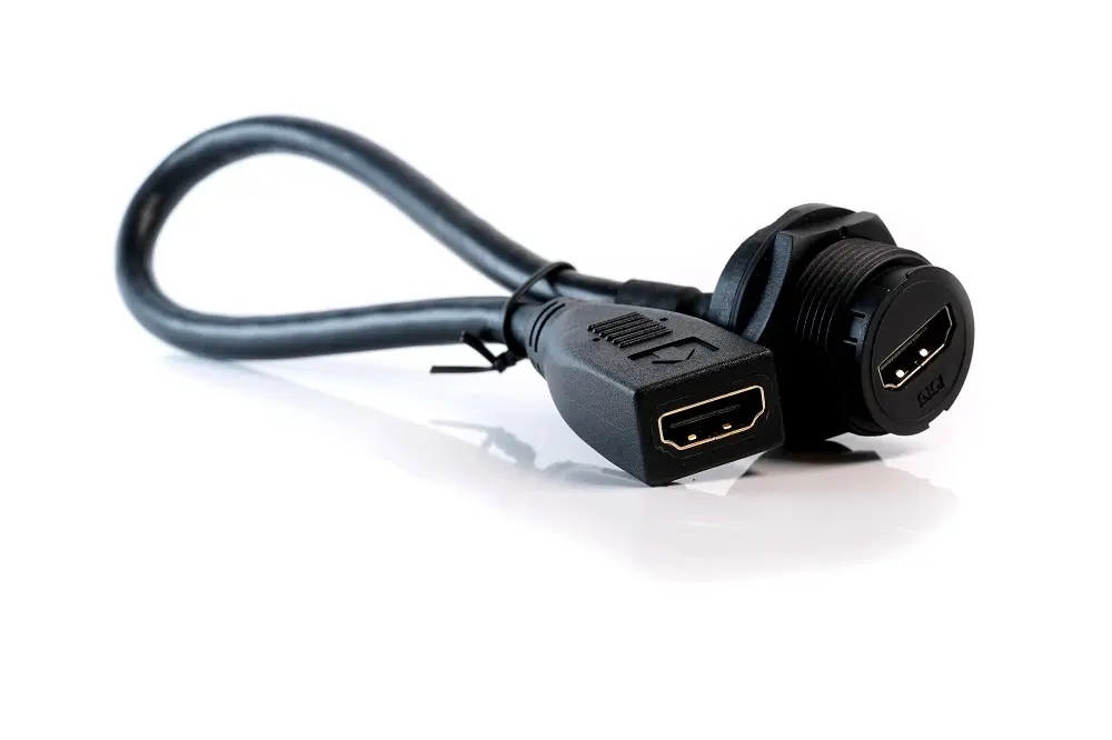 Produktfoto 1 von RS PRO HDMI-Stecker 19-polig C4 Buchse Gerade