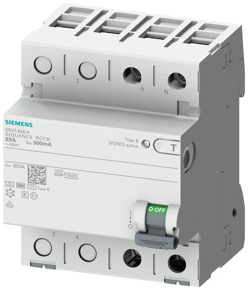 Produktfoto 1 von Siemens 5SV3321 RCCB, 2-polig, 16A, 30mA Typ B SENTRON 230V ac