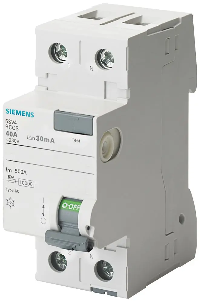 Produktfoto 1 von Siemens 5SV4311 RCCB, 2-polig, 16A, 30mA Typ AC SENTRON 230V ac
