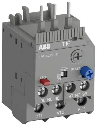 Produktfoto 1 von ABB Thermisches Überlastrelais, / 1.3A, 1.7 A 1 Schließer/1 Öffner, 600V dc / 1.7A 3P, 76.7 mm x 45mm