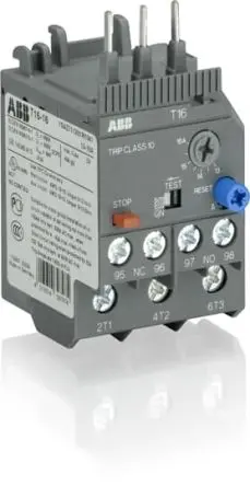 Produktfoto 1 von ABB Thermisches Überlastrelais, / 10A, 13 A 1 Schließer/1 Öffner, 600V dc / 13A 3P, 76.7 mm x 45mm