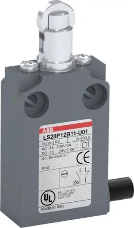 Produktfoto 1 von ABB Endschalter, Rollenhebel 1 Schließer/1 Öffner, IP67, Fiberglas 600V