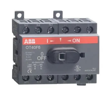 Produktfoto 1 von ABB OT Trennschalter 6-polig Basis 0A IP20 1, 3-phasig