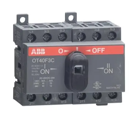 Produktfoto 1 von ABB OT Umschalter 3-polig Basis 0A Schwarz IP20