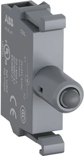 Produktfoto 1 von ABB MLBL Kontaktblock mit Fassung Anzeigenblock LED Blau beleuchtet 12V dc Schraubanschluss