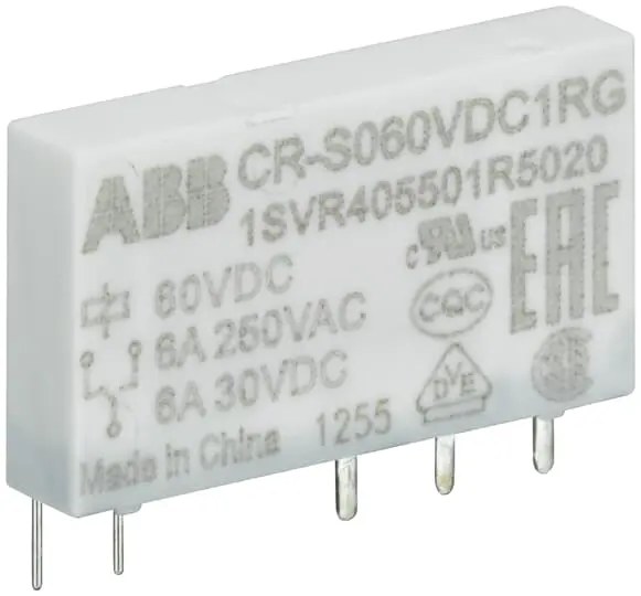 ABB CR Interface Relais, 12V / 12V dc 12V dc, 1-poliger Wechsler DIN-Schienen 250V