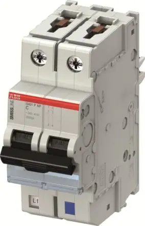 Produktfoto 1 von ABB S400M Miniaturüberlastschalter Typ C, Pol 2-polig 10A 12V ac, Abschaltvermögen 25 kA SMISSLINE TP 12 V dc
