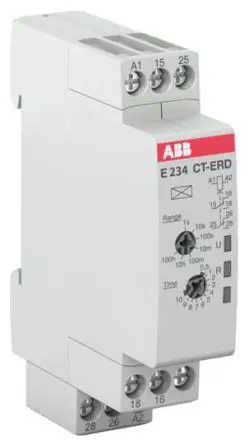 Produktfoto 1 von ABB Zeitrelais, DIN-Hutschiene 24 to 240 V ac 24V ac, 240 V ac, 0.05 to 360000 s, 2 Kont. 1, 2-poliger Umschalter