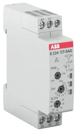 Produktfoto 1 von ABB Zeitrelais, DIN-Hutschiene 24 to 240 V ac 24V ac, 240 V ac, 0.05 to 600 s, 2 Kont. 1, DPST