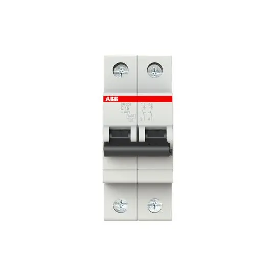 Produktfoto 1 von ABB SH200 Miniaturüberlastschalter Typ C, Pol 2-polig 16 A 400 V ac, Abschaltvermögen 6 kA ComPact Home 400 V dc